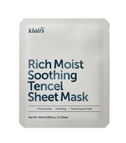 lakstines veido kaukes - Klairs Rich Moist raminanti lakštinė veido kaukė 25ml - 1 nuotrauka