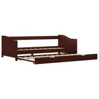 Sofa-lova VLX Pull-out Sofa Bed Frame 283152, tamsiai ruda, 205 x 97.5 x 66 cm
