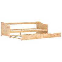 Sofa-lova VLX Pull-out Sofa Bed Frame 283150, pušies, 205 x 97.5 x 66 cm