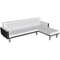 Sofa-lova VLX L-shaped, balta/juoda, 218 x 155 x 69 cm