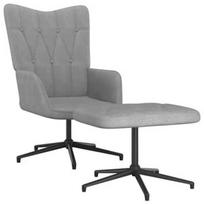 Fotelis VLX Fabric With Footrest 327578, šviesiai pilka, 68 cm x 62 cm x 98 cm