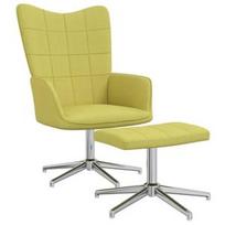 Fotelis VLX With Stool 328001, alyvuogių žalia, 68 cm x 62 cm x 98 cm
