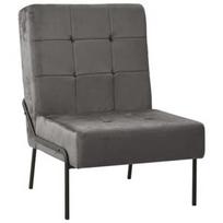 Fotelis VLX Relaxing Velvet, juodas/tamsiai pilka, 65 cm x 79 cm x 87 cm