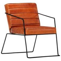 Fotelis VLX Leather 284411, rudas/juodas, 70 cm x 52 cm x 71 cm