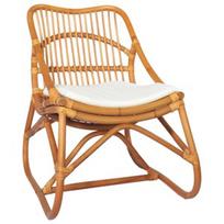 Fotelis VLX Rattan 325483, rudas/baltas, 73 cm x 50 cm x 78 cm
