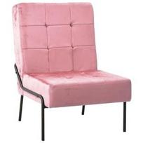 Fotelis VLX Relaxing Velvet, juodas/rožinis, 65 cm x 79 cm x 87 cm