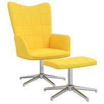 Fotelis VLX With Stool 328003, geltonas, 68 cm x 62 cm x 98 cm