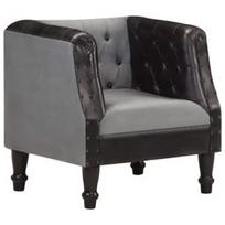 Fotelis VLX Tub Chair, juodas/pilkas, 56 cm x 62 cm x 64 cm