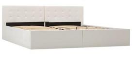 Lova VLX Hydraulic Storage Bed Frame, balta, 211x188 cm, su grotelėmis