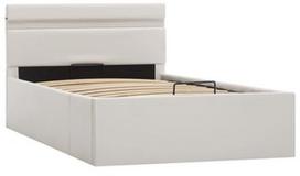 Lova VLX With LED 285547, balta, 212x107 cm, su grotelėmis