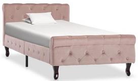 Lova VLX Velvet 288564, rožinė, 226x96.5 cm, su grotelėmis