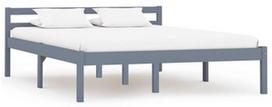 Lova VLX Solid Pinewood 283198, pilka, 206x126 cm, su grotelėmis