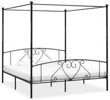 Lova VLX Metal 284438, juoda, 209x187.5 cm, su grotelėmis