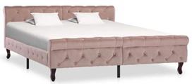 Lova VLX Velvet 288568, rožinė, 226x166.5 cm, su grotelėmis