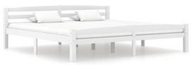 Lova VLX Solid Pinewood 322073, balta, 206x186 cm, su grotelėmis