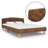 Lova VLX Faux Suede Leather, ruda, 210x124 cm, su grotelėmis