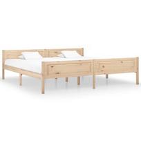 Lova VLX Solid Pinewood 322102, ruda, 206x206 cm, su grotelėmis