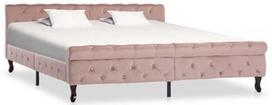Lova VLX Velvet 288569, rožinė, 226x186.5 cm, su grotelėmis