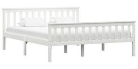 Lova VLX Bed Frame, balta, 208x168 cm, su grotelėmis