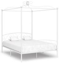 Lova VLX Metal 284473, balta, 211x189 cm, su grotelėmis