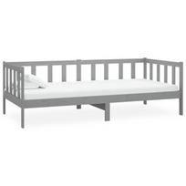 Lova VLX Solid Pinewood, pilka, 203x98 cm, su grotelėmis