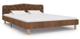 Lova VLX Bed Frame, ruda, 210x164 cm, su grotelėmis