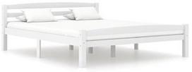Lova VLX Bed Frame, balta, 206x166 cm, su grotelėmis