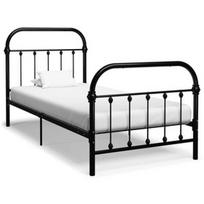 lova 100x200 - Lova VLX Metal, juoda, 213x111 cm, su grotelėmis - 1 nuotrauka