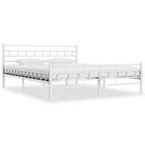 Lova VLX Metal, balta, 210x147 cm, su grotelėmis