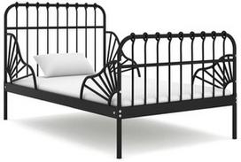Lova VLX Extendable Metal 324740, juoda, 204.4x83.5 cm, su grotelėmis