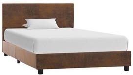 Lova VLX Faux Suede Leather 284781, ruda, 210x104 cm, su grotelėmis