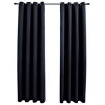 Naktinės užuolaidos VLX With Metal Rings 134412, juodos, 1400 mm x 2450 mm