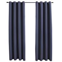 Naktinės užuolaidos VLX With Metal Rings 134420, antracito, 1400 mm x 2450 mm
