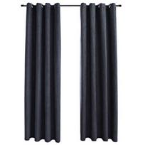 Naktinės užuolaidos VLX With Metal Rings 134458, antracito, 1400 mm x 1750 mm
