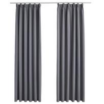 Naktinės užuolaidos VLX With Hooks 134431, pilkos, 140 mm x 2250 mm