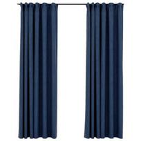 Naktinės užuolaidos VLX Linen-Look 321182, mėlynos, 1400 mm x 2450 mm