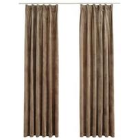 Naktinės užuolaidos VLX Velvet 134509, smėlio, 1400 mm x 2250 mm