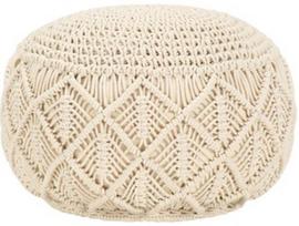 Pufas VLX Handmade Pouffe 248089, smėlio, 45 cm x 45 cm x 30 cm