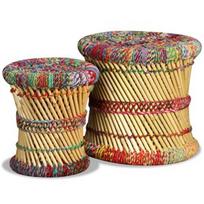 Pufas VLX Bamboo 244216, įvairių spalvų, 39 cm x 39 cm x 37 cm