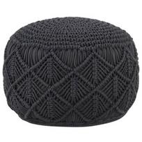 Pufas VLX Macrame Handmade, antracito, 45 cm x 45 cm x 30 cm