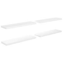 Sieninė lentyna VLX Floating High Gloss 323756, balta, 90 cm x 23.5 cm x 3.8 cm