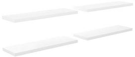 Sieninė lentyna VLX High Gloss 323759, balta, 120 cm x 23.5 cm x 3.8 cm