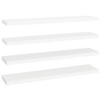 Sieninė lentyna VLX 323822 4pcs, balta, 120 cm x 23.5 cm x 3.8 cm