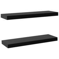 Sieninė lentyna VLX MDF, juoda, 60 cm x 20 cm x 3.8 cm