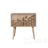 Naktinis staliukas Kalune Design 863 (VIII), 61 cm, ąžuolo/šviesiai geltonos spalvos