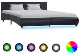 Lova VLX Bed Frame, juoda, 217x164 cm, su grotelėmis