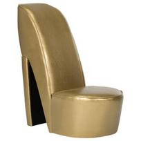 Fotelis VLX High Heel Faux Leather, aukso, 82.5 cm x 43 cm x 85.5 cm