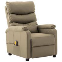 Fotelis VLX Massage Reclining 289695, smėlio, 72 cm x 98 cm x 98 cm