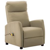Fotelis VLX Massage Reclining 289729, smėlio, 86 cm x 67 cm x 100 cm