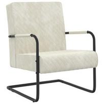 Fotelis VLX Cantilever 325733, kreminės spalvos, 77 cm x 64 cm x 82 cm